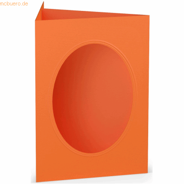 4014969291801 - 10 x Passepartoutkarte B6 oval VE=5 Stück Orange