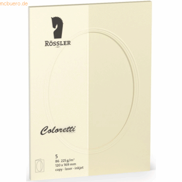 4014969497159 - 10 x Passpartoutkarte Coloretti B5 oval VE=5 Stück creme