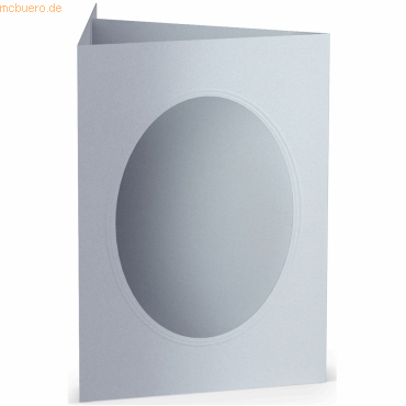 4014969584415 - 10 x Passepartoutkarte B6 oval VE=5 Stück marble white