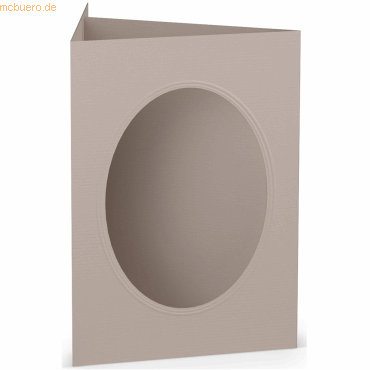 4014969660614 - 10 x Passepartoutkarte B6 oval VE=5 Stück Taupe