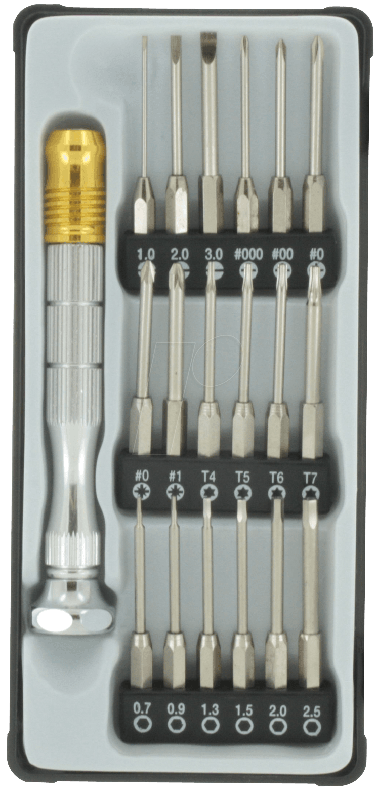 4014991124184 - - Flexo Schraubendreher 21-tlg mit 18 Mini-Bits in Kassette