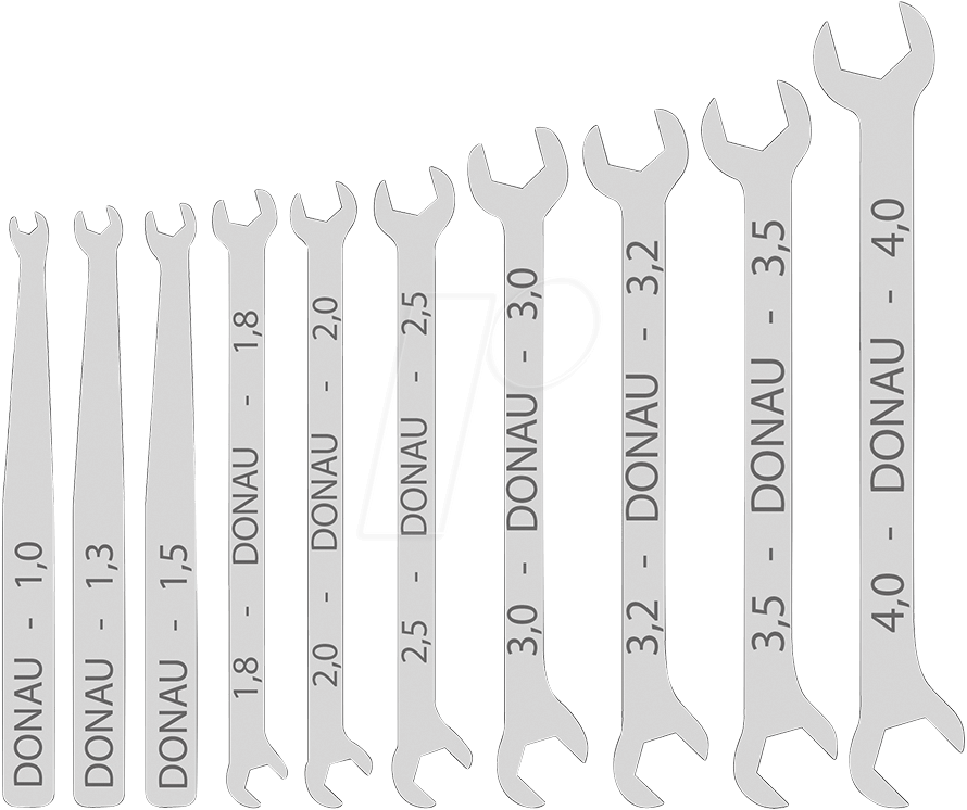 4014991124931 - Donau Elektronik - 980-SET Micro-Maulschlüssel-Set 10-tlg 1-4 mm Micro-Maulschlüssel 10teilig Schlüss