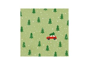 4014995254832 - Company Servietten Little red Car grün 25 x 25 cm - 20er Pack Servietten - Braun