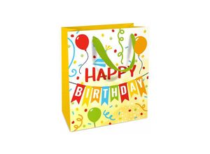 4014995626349 - Braun&company - Geschenktragetasche Bunter Geburtstag 18 x 21 x 8 cm Papiertüte