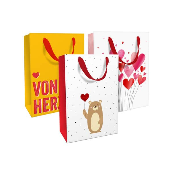 4014995693600 - Geschenktasche 1583-25352 PBS Liebe Schleifenband 3 Motive sortiert 260mm x 360mm 4014995693600 BRAUN+COMPANY 4014995693600 - Geschenktasche 1583-25352 PBS Liebe Schleifenband 3 Motive sortiert 260mm x 360mm 4014995693600 BRAUN+COMPANY