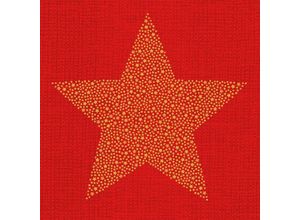 4014995715906 - Servietten Motiv Brilliant Star rot 25 x 25 cm - 20er Pack Servietten - Braun&company