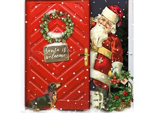 4014995804082 - Servietten Motiv Santa is Welcome 33 x 33 cm - 20er Pack Servietten - Braun&company