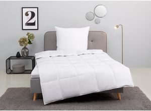 4015049458565 - Daunenbettdecke + Kopfkissen MY HOME Cavanelle Bettdecke 135x200 cm 155x220 cm Bettwaren-Sets Gr B L 155 cm x 220 cm 1 B L 80 cm x 80 cm (1) leicht weiß Set mit Kissen 80x80 cm Sommer Winter Made in Germany
