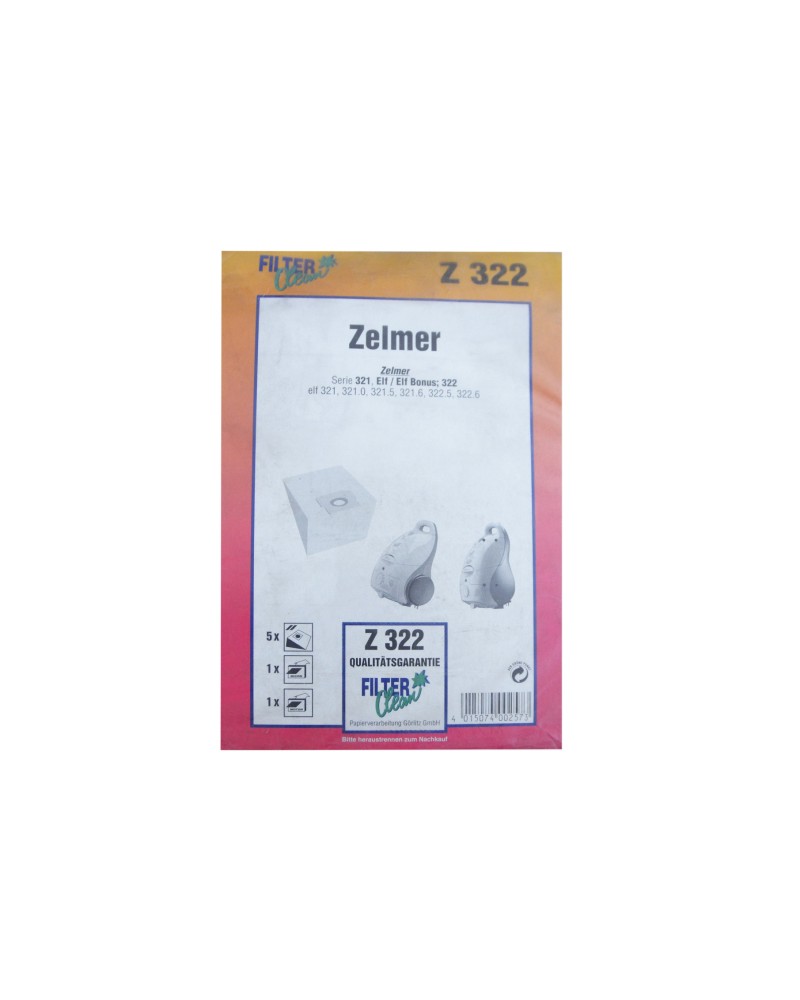 4015074002573 - Z322 Z 322 - 5 Staubsaugerbeutel + 1 Microfilter + 1 Motorschutzfilter Z322 4015074002573 4015074002573 - Z322 Z 322 - 5 Staubsaugerbeutel + 1 Microfilter + 1 Motorschutzfilter Z322 4015074002573