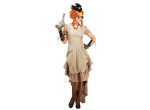 4015101103730 - Steampunk-Kleid Loretta für Damen taupe