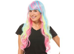 4015101320786 - Langhaarperücke Candy pink blau gelb