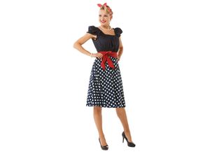 4015101966809 - Fifties-Kleid für Damen blau-weiß 4015101966809 - Fifties-Kleid für Damen blau-weiß