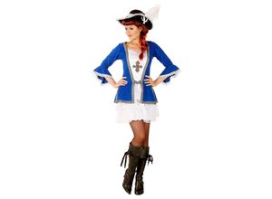 4015101998701 - buttinette Musketier-Kostüm für Damen blau weiß 4015101998701 - buttinette Musketier-Kostüm für Damen blau weiß