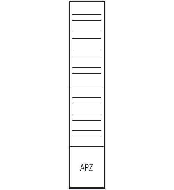 4015153665880 - ABN Verteilerfeld 1V 1APZ 250x300mm VA19 1V7 84TE BxH 250x1400mm