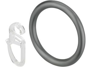 4015161024105 - Gardinenring Elma silber (silberfarben) Ø16cm Kunststoff Gardinenbefestigungen für Vorhang-Stangen bis Ø 16 mm