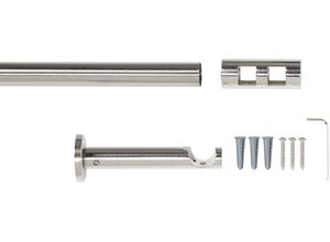 4015161042710 - Vorhangstange Cartucho Gardinenstangen Gr L 400 cm Ø 20 mm 1 läufig silberfarben (edelstahlfarben) Kinder Gardinenstangen für