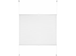 4015161075763 - Plissee Allegra Plissees Gr 140 cm zweiseitig verschiebbar 50 cm weiß Plissees ohne Bohren Plissee Fixmaß