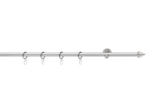 4015161090612 - Gardinenstange PUNTA Gr 3 grau (chromfarben) L410cm Ø16mm Metall Kunststoff Gardinenstangen mit Ringen 4015161090612 - Gardinenstange PUNTA Gr 3 grau (chromfarben) L410cm Ø16mm Metall Kunststoff Gardinenstangen mit Ringen