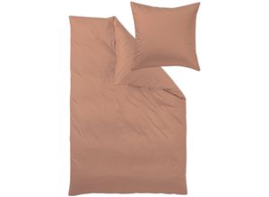 4015210112449 - Bettwäsche Uni-Mako-Satin aus 100% Baumwolle Bett- und Kopfkissenbezug mit Reißverschluss pflegeleicht STANDARD 100 by OEKO-TEX und Made in Green zertifiziert auch ganzjährig geeignet edle Haptik (2 tlg)