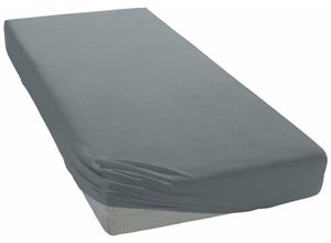 4015210346851 - Spannbettlaken CURT BAUER Jersey Laken Gr B L 90-100 cm x 200-220 cm 1 St Jersey 90-100 x 200-220 cm 20 cm grau (bleifarben) Uni