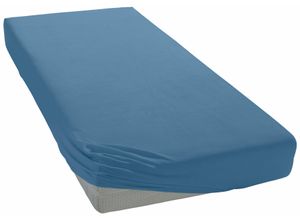 4015210379781 - Spannbettlaken CURT BAUER Jersey Laken Gr B L 90-100 cm x 200-220 cm 1 St Jersey 90-100 x 200-220 cm 20 cm blau (taubenblau) Uni