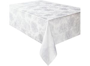 4015210448388 - Tischdecke CURT BAUER 3458 Diana mit filigran gezeichneten Pfingstrosen Damast-Tischwäsche Tischdecken Gr B L 130 cm x 225 cm 1 St eckig weiß Tischdecken aus 100% Baumwolle merzerisiert