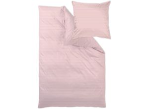 4015210473076 - Bettwäsche CURT BAUER Bente Gr B L 155 cm x 220 cm (1 St) B L 80 cm x 80 cm (1 St) Mako-Brokat-Satin pink (blush) Bettwäsche 155x220 cm Erscheinungsbild einer Mélange