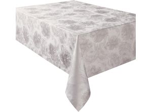 4015210524389 - Tischdecke CURT BAUER 3458 Diana mit filigran gezeichneten Pfingstrosen Damast-Tischwäsche Tischdecken Gr B L 130 cm x 170 cm 1 St eckig beige (leinen) Tischdecken aus 100% Baumwolle merzerisiert