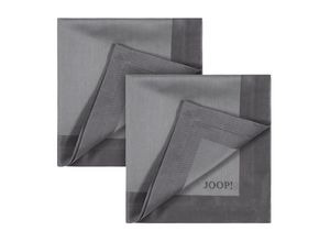 4015210562800 - Stoffserviette JOOP SIGNATURE Servietten Gr Baumwolle-Polyester grau (platinfarben) Servietten Stoffservietten und Zubehör Serviette aus Jacquard-Gewebe gefertigt mit JOOP Logo-Dekor