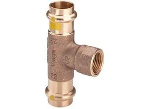 4015211352738 - Viega T-Stück mit SC Profipress G 26172 für Gas in 22mm x Rp3 4 x 22mm Rotguss 352738
