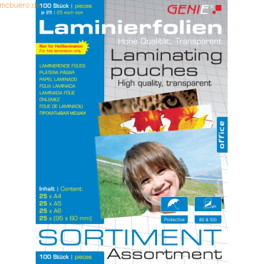 4015468102605 - Laminiertaschen je 25 Stück A4 A5 A6 Visitenkarten 95x60mm