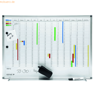 4015468115124 - AP2000 Jahresplaner Magnettafel Terminplaner Whiteboard Wandtafel Pinnwand - Genie