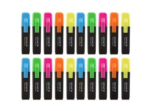 4015468127387 - 20x GENIE Textmarker 5 Farben Neon Marker Set Highlighter Stifte Leuchtmarker