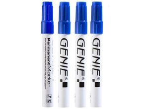 4015468400343 - - 4x Permanent Marker blau Set Permanentmarker Filzstifte wasserfest Stifte