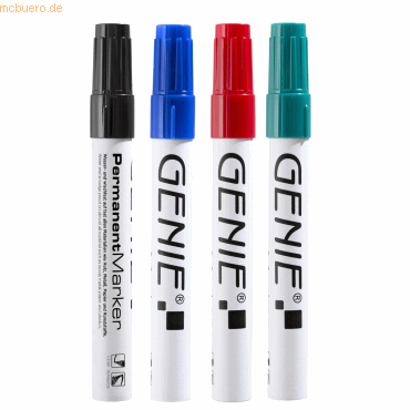 4015468400381 - 4x GENIE Permanent Marker Set Permanentmarker Filzstifte wasserfest Stifte M Rund 4015468400381 - 4x GENIE Permanent Marker Set Permanentmarker Filzstifte wasserfest Stifte M Rund