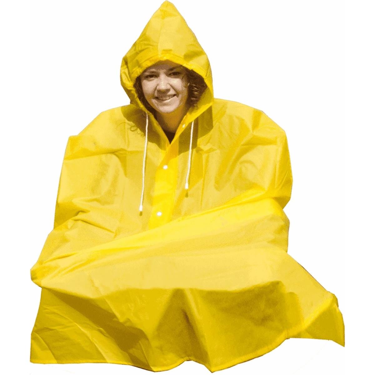 4015493590026 - Universeller Regenponcho aus PVC mit Kapuze - Einheitsgröße Gelb und Blau