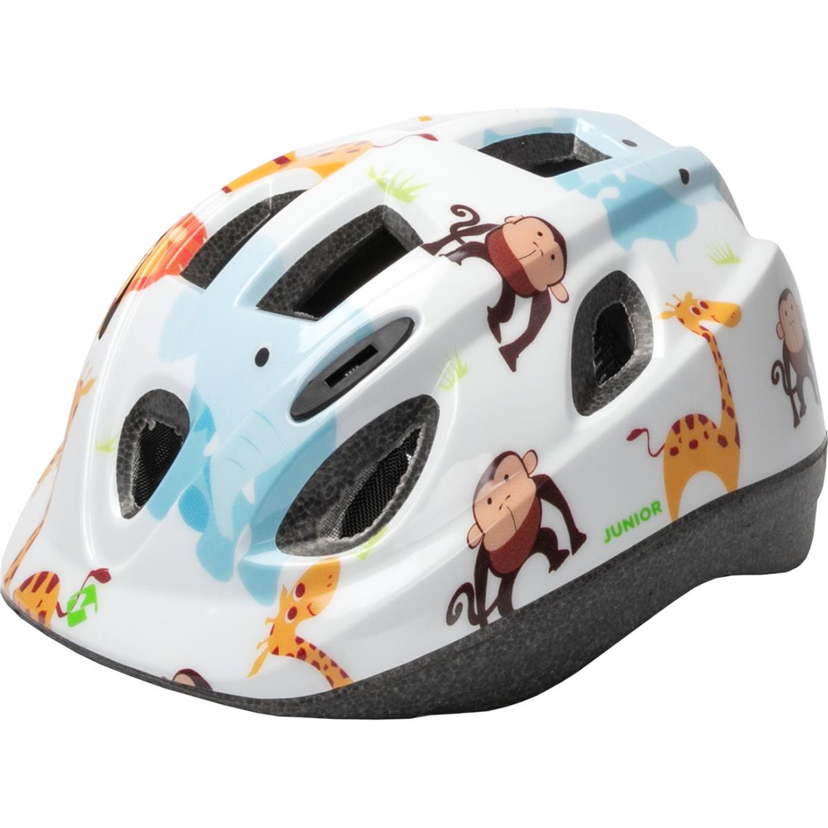 4015493734222 - Mighty Junior Zoo Helm Weiß - Größe S (52-56 cm) für Sicherheit beim Radfahren