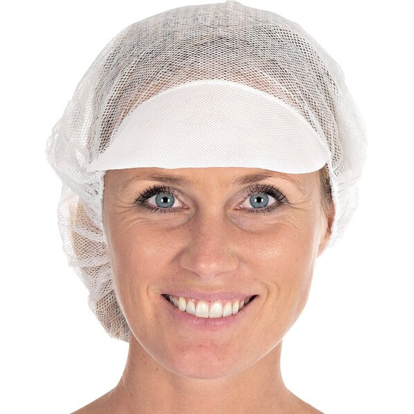 4015544128901 - Baretthauben mit Schirm Viskose Ø 48cm weiß 4015544128901 100 Stück
