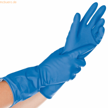 4015544259261 - 12 x Haushalts-Handschuh Latex Bettina L 30cm blau VE=12 Paar