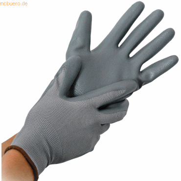 4015544339147 - 10 x Nylon-Feinstrick-Handschuh Craft L 9 grau VE=12 Paar