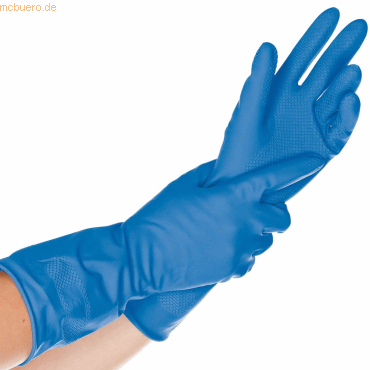 4015544707267 - 10 x Haushalts-Handschuh Latex Bettina Soft L 30cm blau VE=12