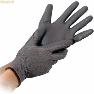 4015544707656 - 10 x Nylon-Feinstrick-Handschuh Black Ace M 8 grau VE=12 Paar