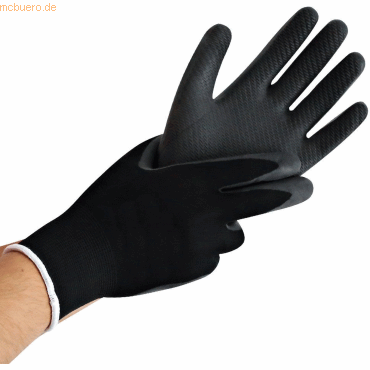 4015544710038 - 12 x Polyester-Feinstrick-Handschuh Ultra Grip M 8 schwarz VE