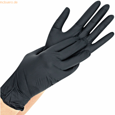 4015544712339 - 10 x Nitril-Handschuh Safe Fit puderfrei XS 24cm schwarz VE=2