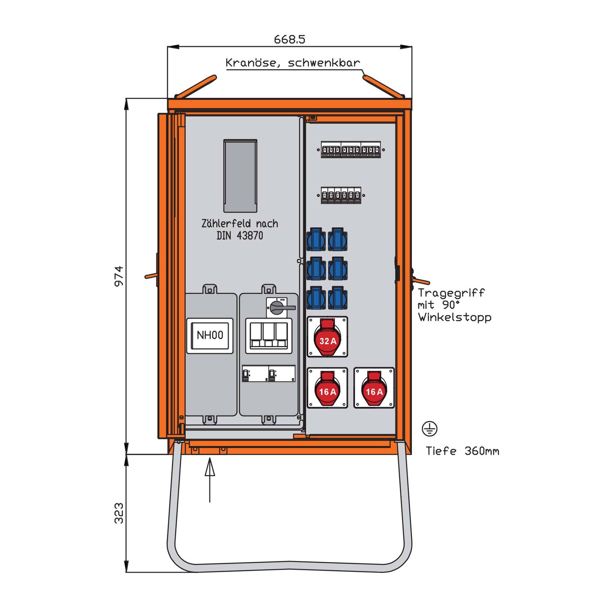 4015609067893 - Walther Anschlvertschrank WAV0131R1 44kVA ZählerplRCD Typ B uRCD Typ A 9