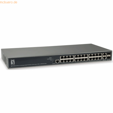 4015867198971 - LEVELONE GEP2682 - Switch 26-Port Gigabit Ethernet 24x PoE 2x SFP RJ45