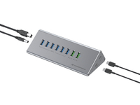 4015867234389 - HUBBIES18G 10-fach Kombi-USB 30-Hub und Ladegerät mit 60W 2-in-1 USB-C USB-A Kabel USB 32 Gen 1