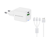 4015867236482 - 2-Port 33W GaN USB-PD-Ladegerät mit 3-in-1-Ladekabel USB-C x 1 USB-A x 1 QC 30 PPS