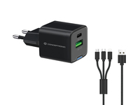 4015867236499 - 2-Port 33W GaN USB-PD-Ladegerät mit 3-in-1-Ladekabel USB-C x 1 USB-A x 1 QC 30 PPS