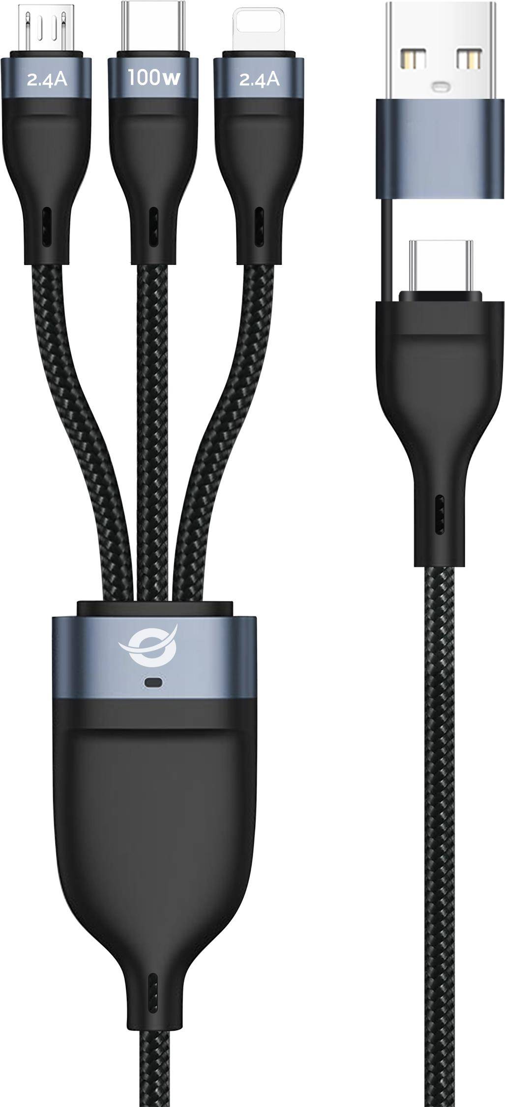 4015867237977 - CONCEPTRONIC Kabel USB-C A 30 -> 3-in-1 100W 150m 480Mbps